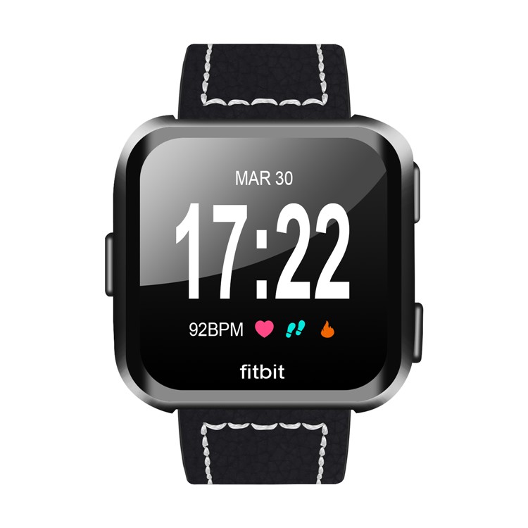 Lederarmband Ersatz Für Fitbit Versa - Schwarz-2