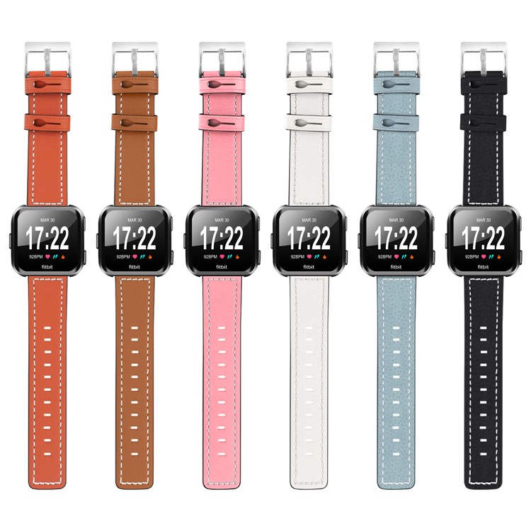 Lederarmband Ersatz Für Fitbit Versa - Schwarz-4
