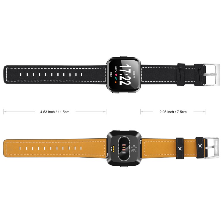 Lederarmband Ersatz Für Fitbit Versa - Schwarz-5