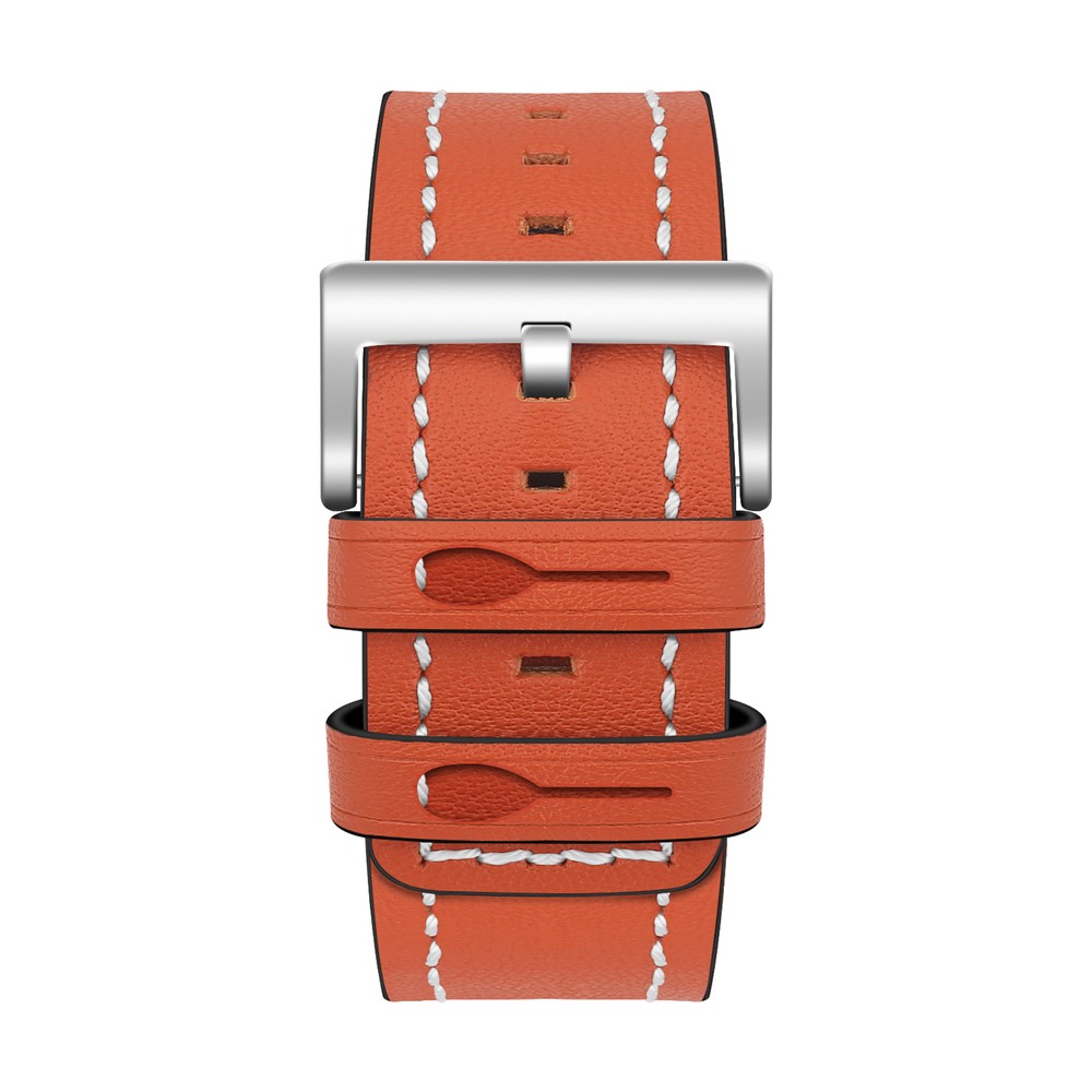Genuine Leather Wristwatch Replacement Strap for Fitbit Versa - Orange-4