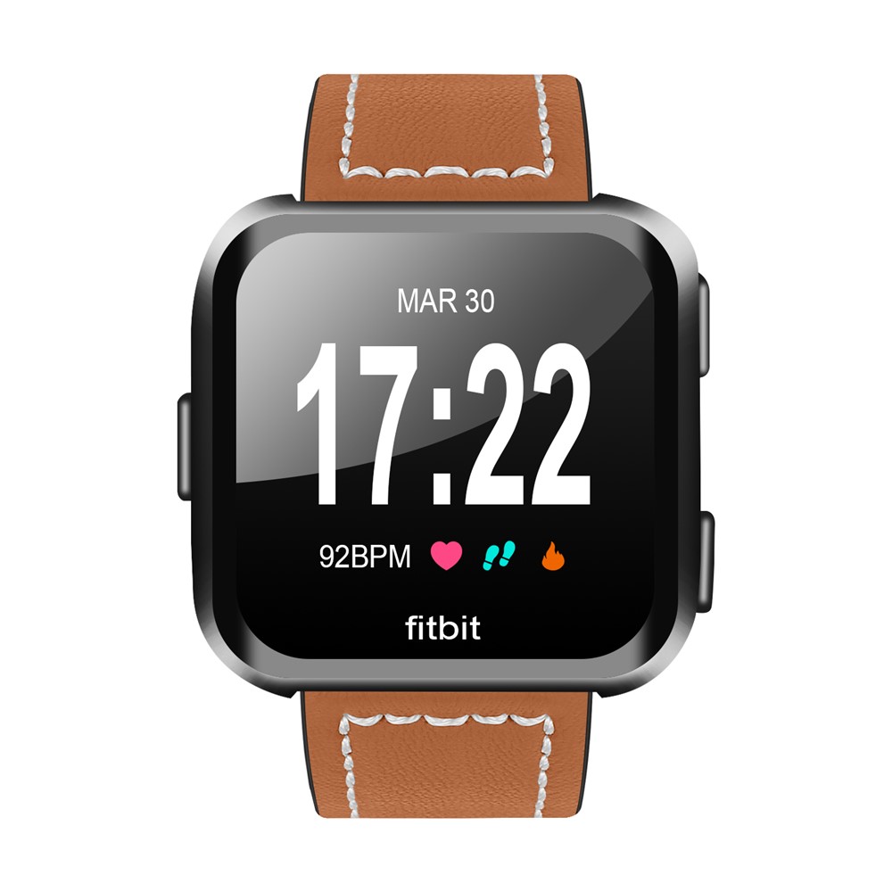 Uhrenarmband Aus Echtem Leder Für Fitbit Versa - Braun-2