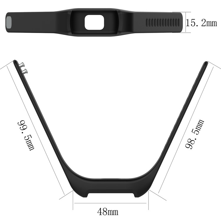 Flexible Silicone Watch Strap for TicWatch TicBand - Black-4