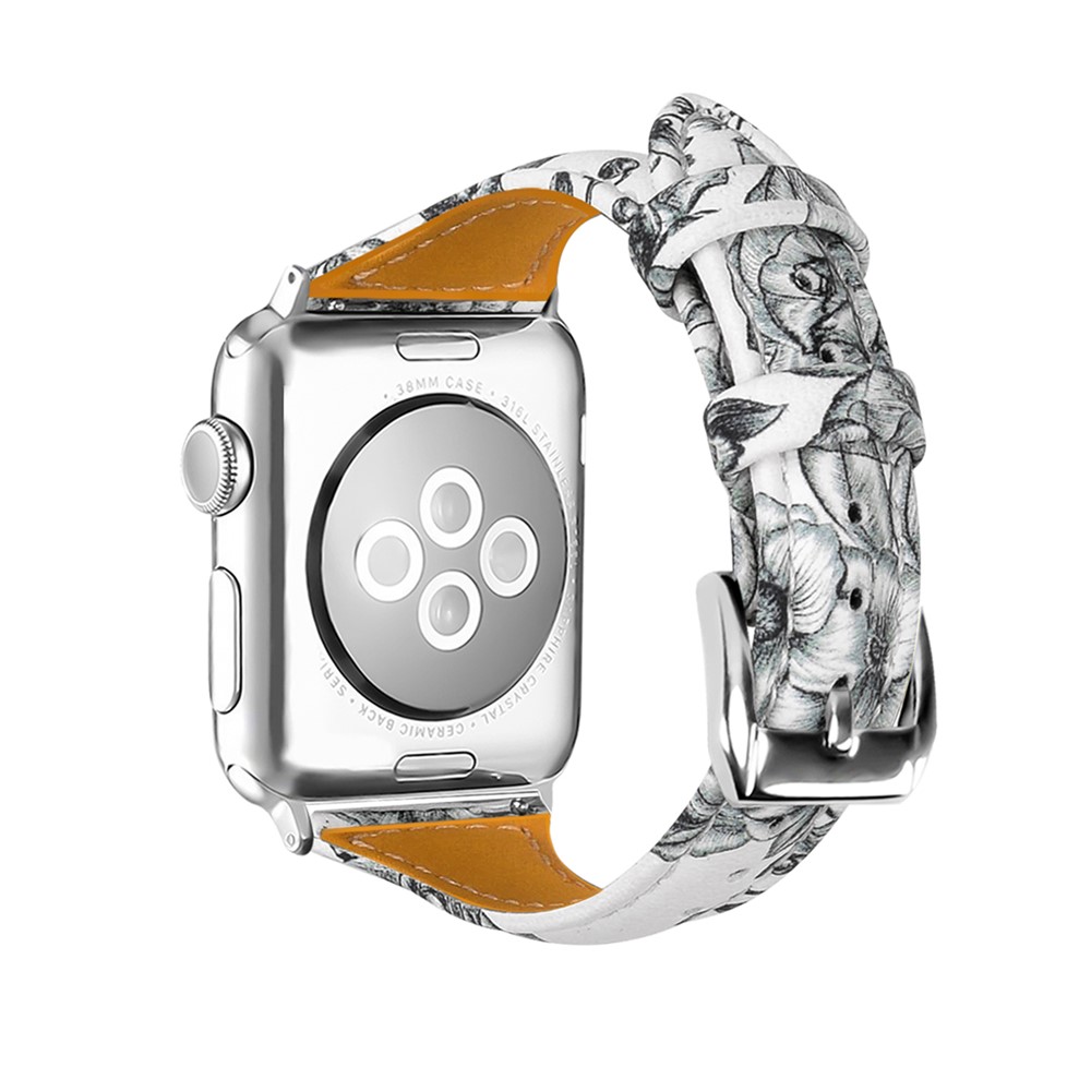 Genuine Leather Vvid Pattern Watch Band for Apple Watch Series 4 44mm/3/2/1 42mm - Style B-1