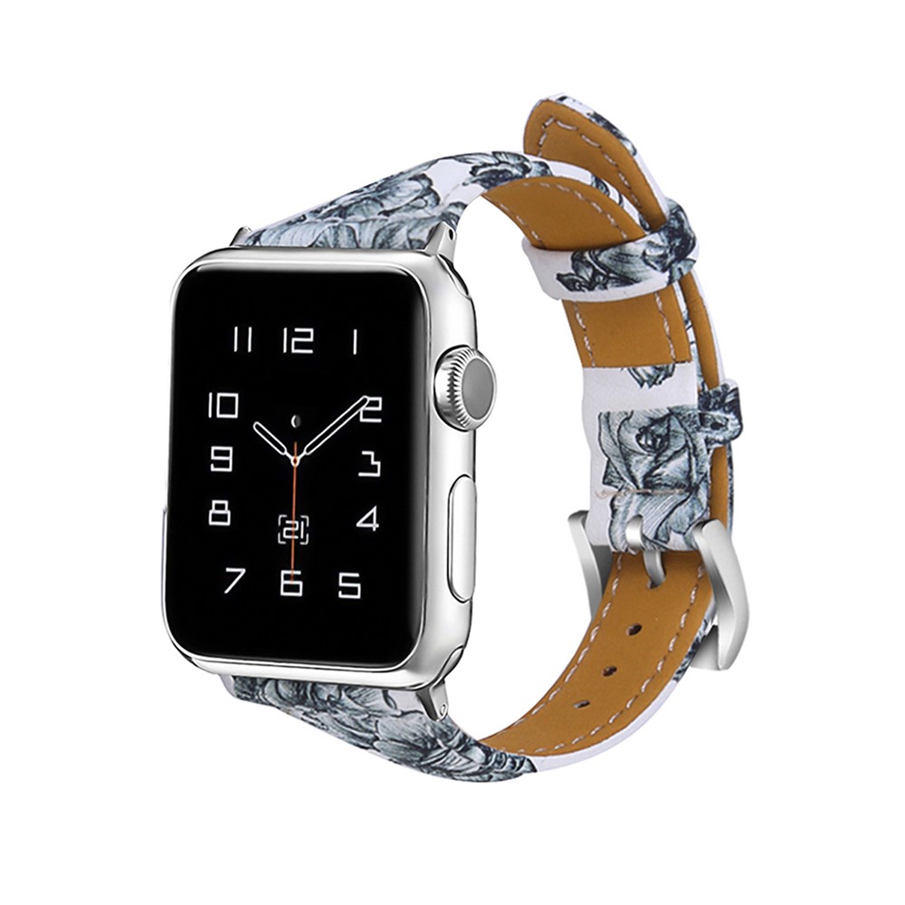 Genuine Leather Vvid Pattern Watch Band for Apple Watch Series 4 44mm/3/2/1 42mm - Style B-2