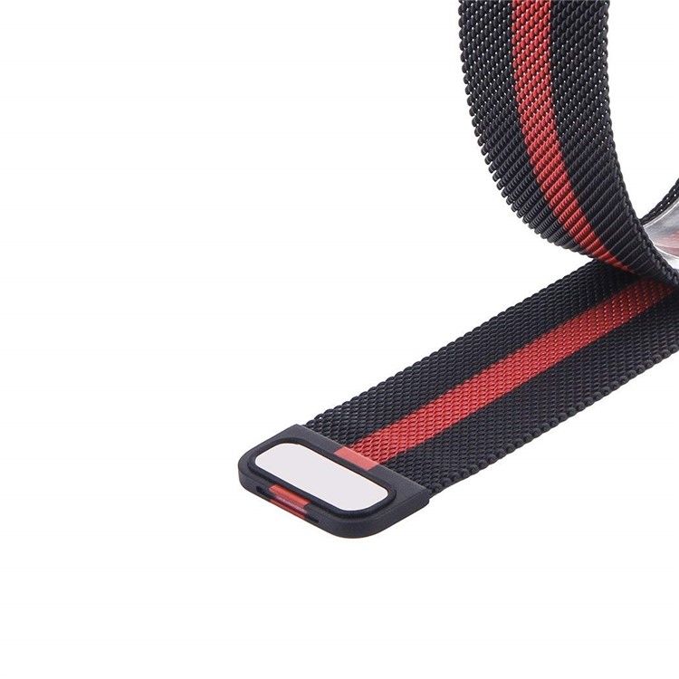 Quick Fit Milanese Stainless Steel Magnetic Watch Strap (26mm) for Garmin Fenix 5X - Red / Black-3