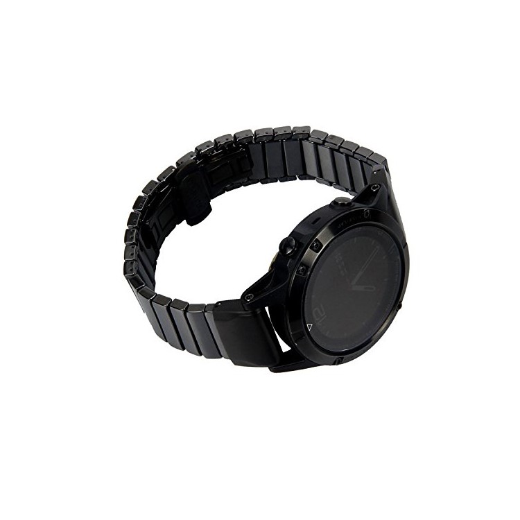 Ceramic Bracelet Watch Band with Butterfly Buckle for Garmin Fenix 5X 26mm - Black-1