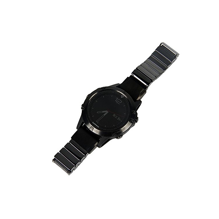 Ceramic Bracelet Watch Band with Butterfly Buckle for Garmin Fenix 5X 26mm - Black-2