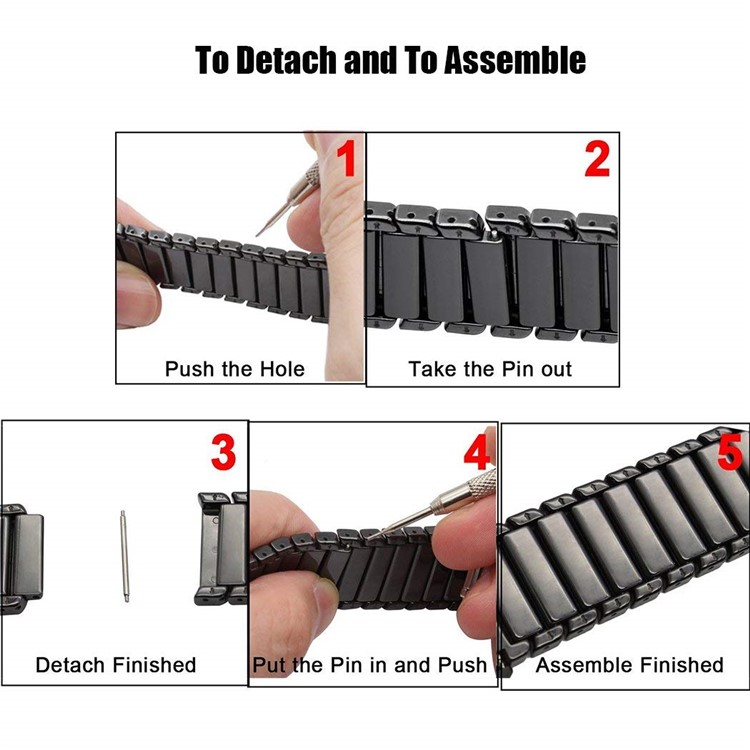 Ceramic Bracelet Watch Band with Butterfly Buckle for Garmin Fenix 5X 26mm - Black-3