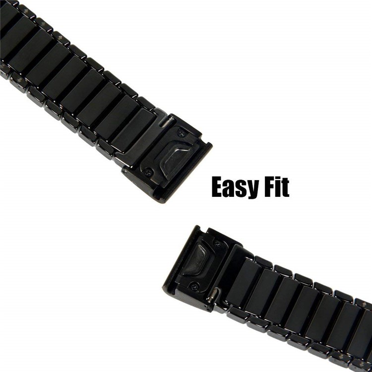 Ceramic Bracelet Watch Band with Butterfly Buckle for Garmin Fenix 5X 26mm - Black-4