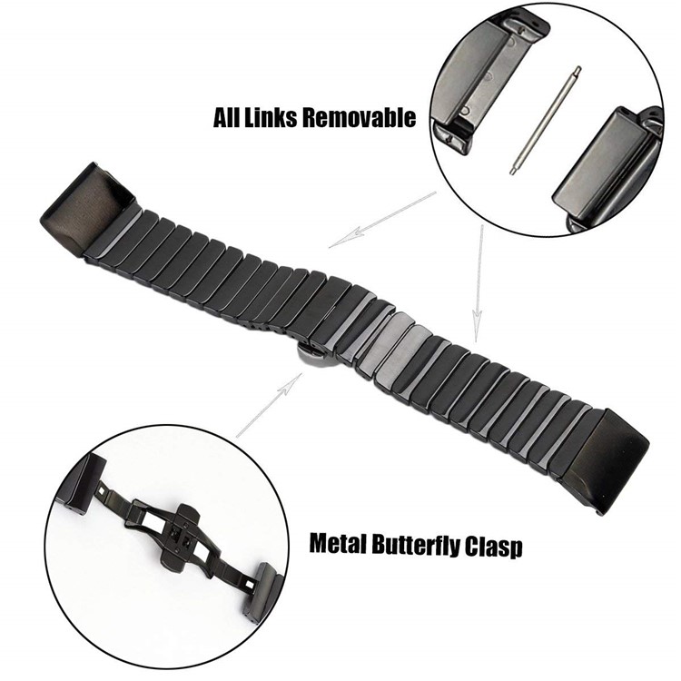 Ceramic Bracelet Watch Band with Butterfly Buckle for Garmin Fenix 5X 26mm - Black-7