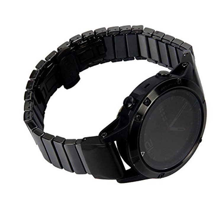 Eine Perle Schmetterling Schnalle Keramik Uhrenarmband Für Garmin Fenix 5 22mm - Schwarz-2