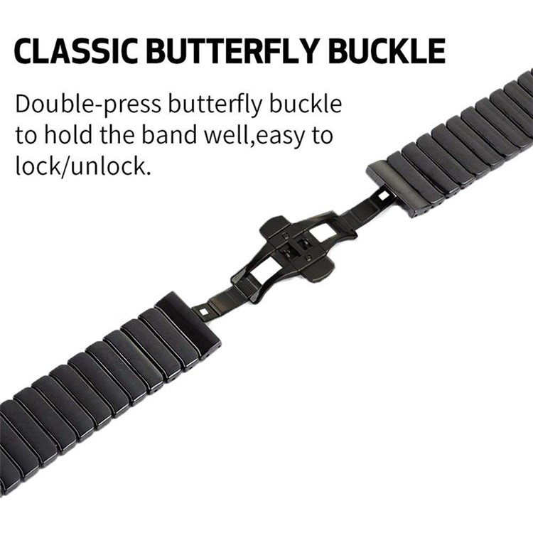 Eine Perle Schmetterling Schnalle Keramik Uhrenarmband Für Garmin Fenix 5 22mm - Schwarz-6