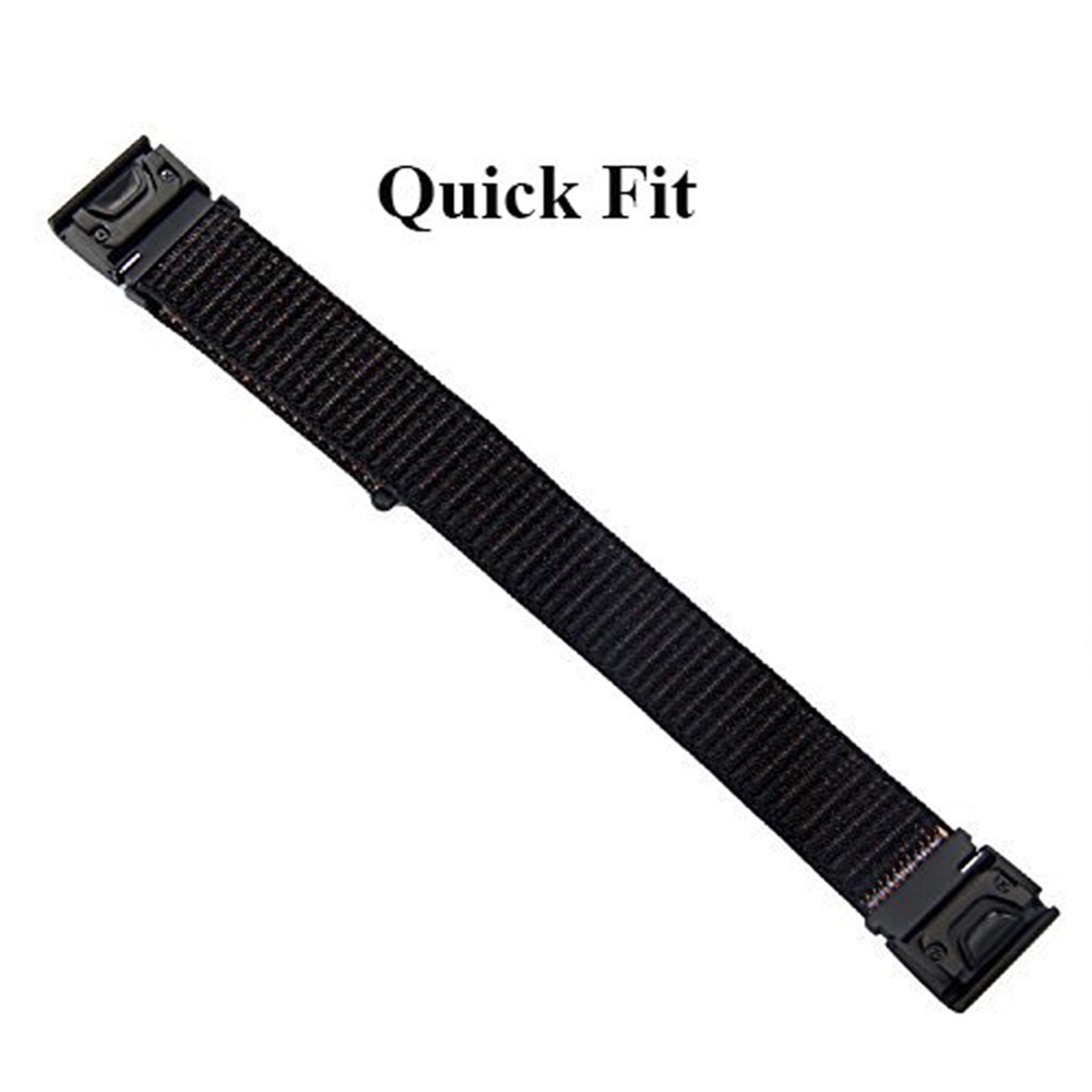 26mm Nylon Velcro Closure Watch Band for Garmin Fenix 5X - Black-4