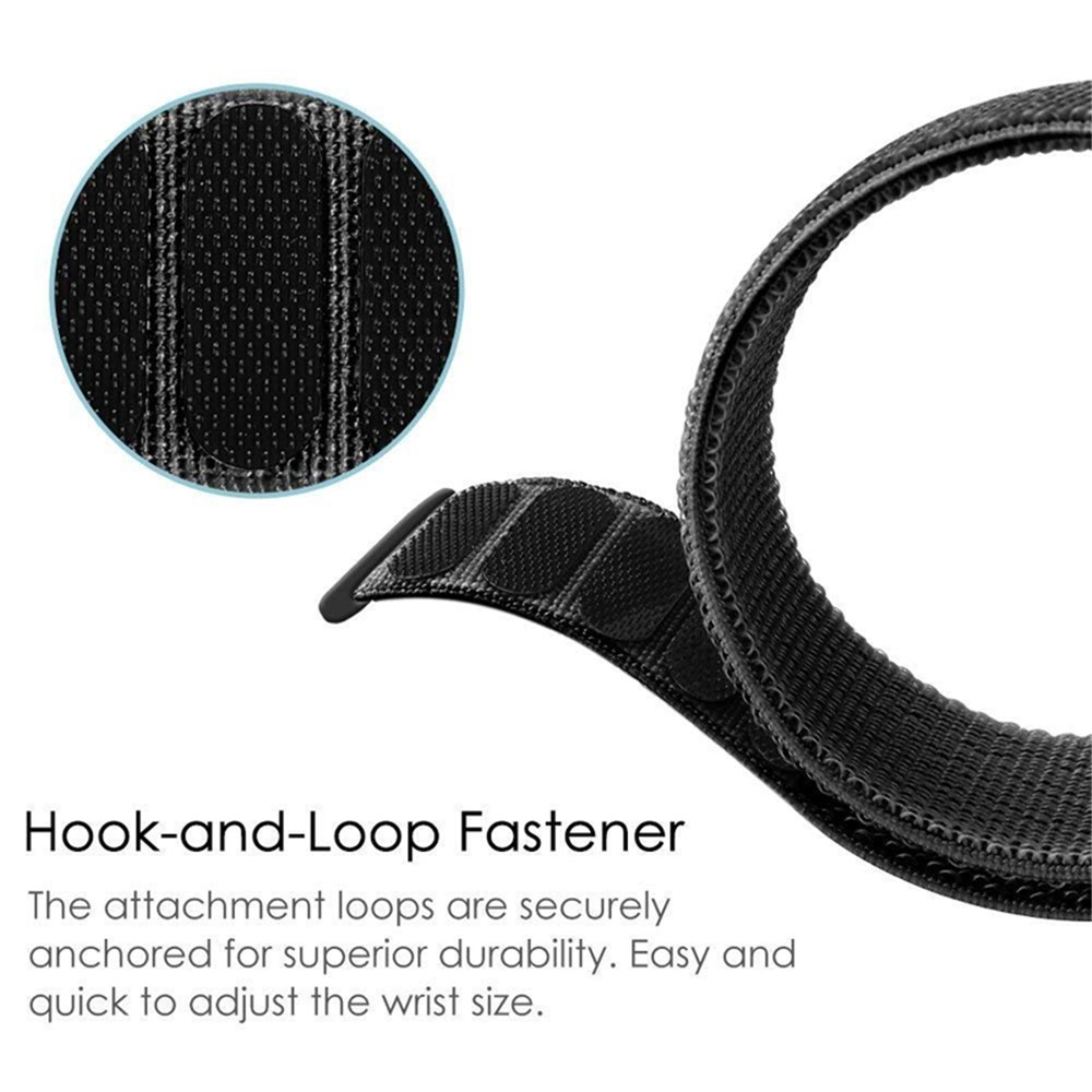 22mm Nylon Velcro Closure Watch Strap for Garmin Fenix 5 - Black-3