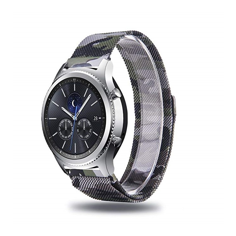 Milanese Metal Wristband Watchband for Samsung Gear S3 Frontier / S3 Classic - Black Camouflage-2