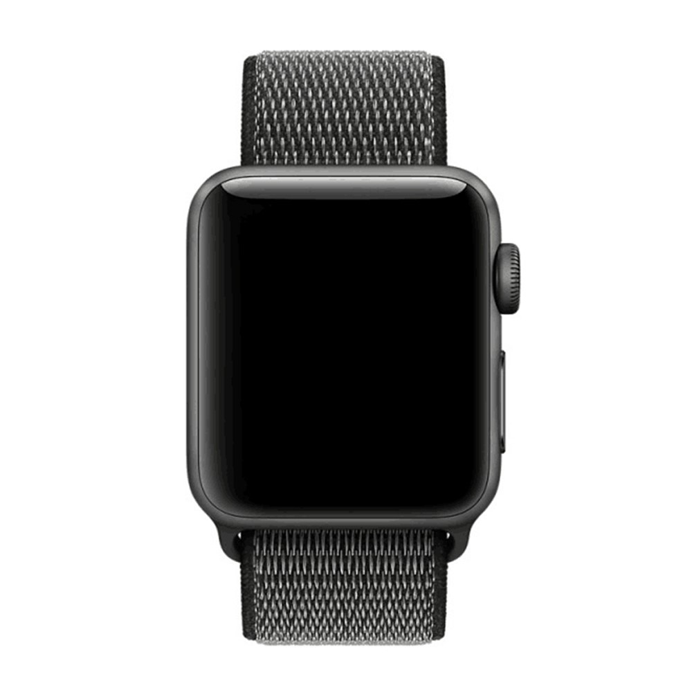 Velcro Closure Nylon Watch Band with Connector for Apple Watch Series 3 / 2 / 1 42mm - Dark Grey-2