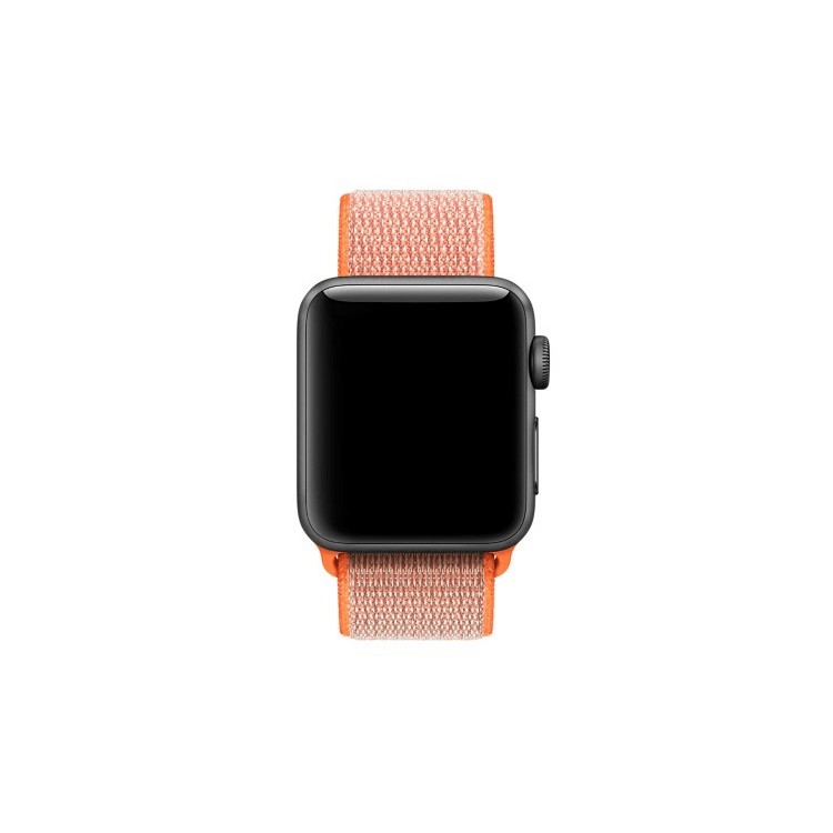 Velcro Closure Nylon Watchband Replacement with Connector for Apple Watch Series 5 4 44mm / Series 3 2 1 42mm - Orange-2