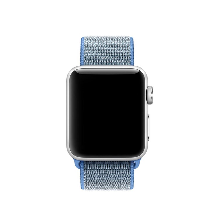 Velcro Closure Nylon Watch Sports Bracelet with Connector for Apple Watch Series 4 44mm / Series 3 2 1 42mm - Baby Blue-2