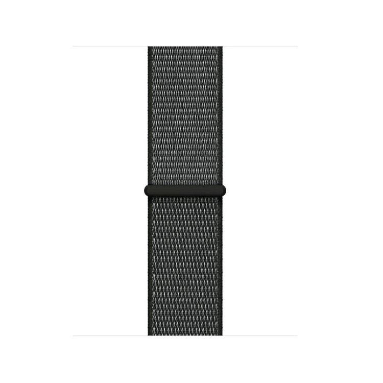 Velcro Closure Nylon Watch Bracelet Replacement with Connector for Apple Watch Series 4 44mm / Series 3 2 1 42mm - Black-3