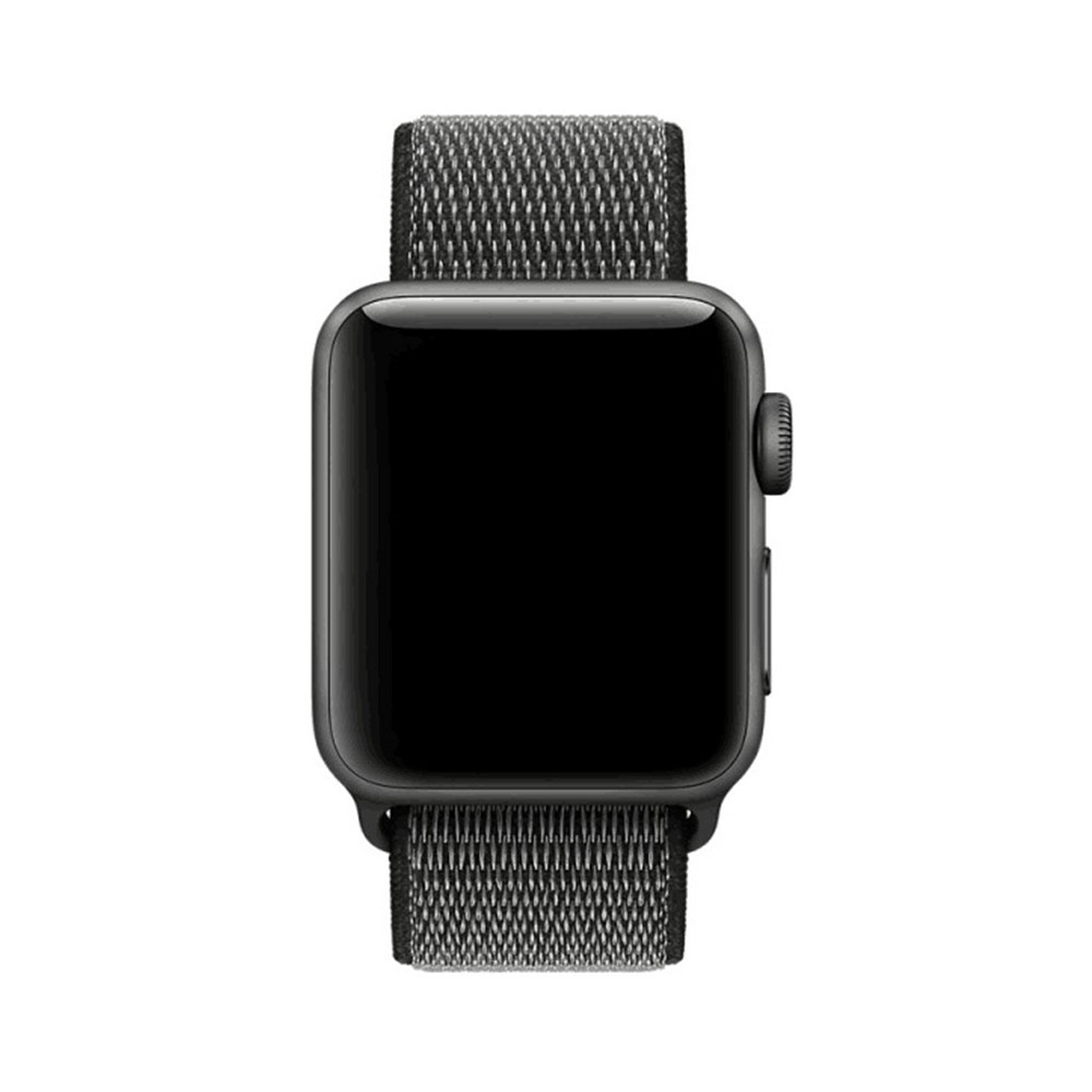 Velcro Closure Nylon Watch Sport Strap with Connector for Apple Watch Series 3 / 2 / 1 38mm - Dark Grey-2