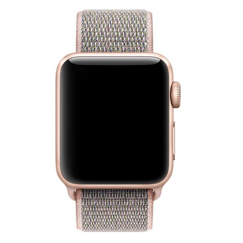 Klettverschluss Nylon Uhr Armband Mit Anschluss Für Apple Watch Serie 3 / 2 / 1 38 Mm - Roségold-2