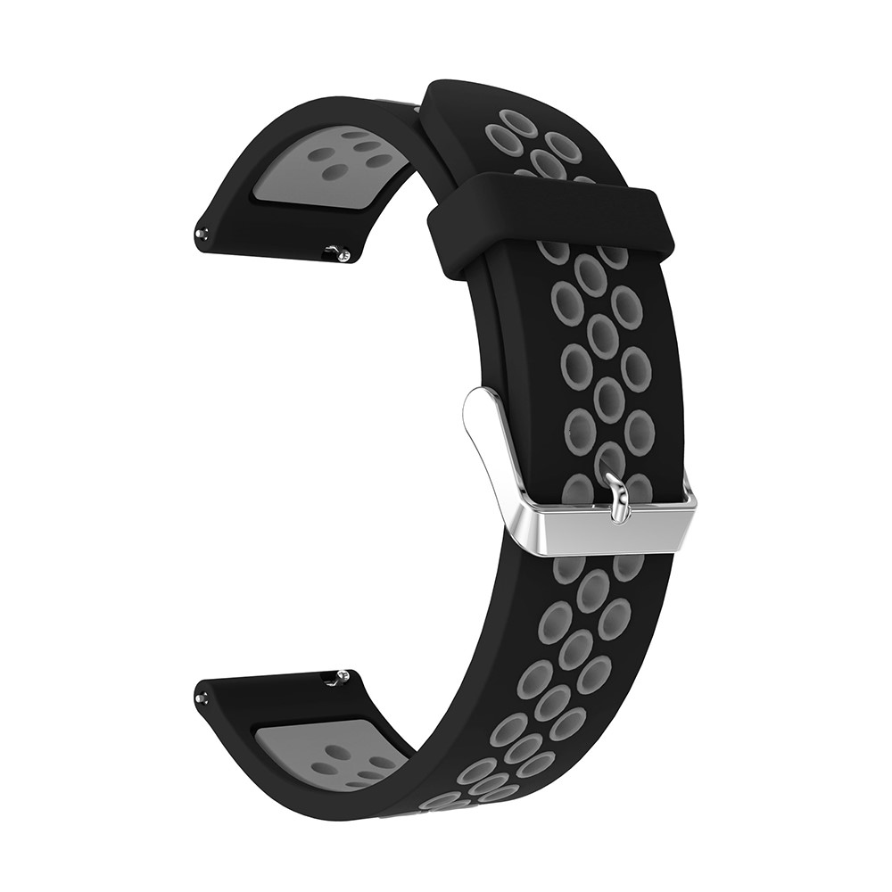 Two-tone Soft Silicone Hollow Watchband Strap for Samsung Galaxy Watch 46mm - Black / Grey-1