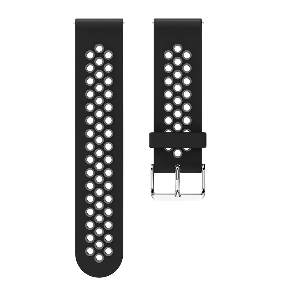 Two-tone Soft Silicone Hollow Watchband Strap for Samsung Galaxy Watch 46mm - Black / Grey-3