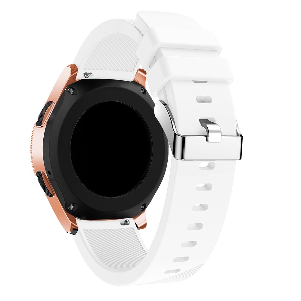 Twill Grain Silicone Watchband Strap Replacement for Samsung Galaxy Watch 42mm - White-2