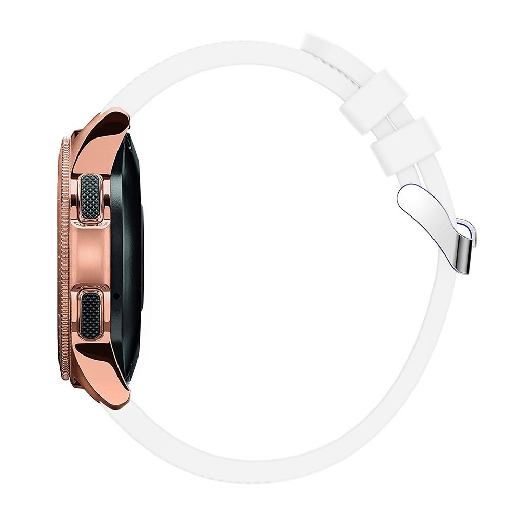 Twill Grain Silicone Watchband Strap Replacement for Samsung Galaxy Watch 42mm - White-4