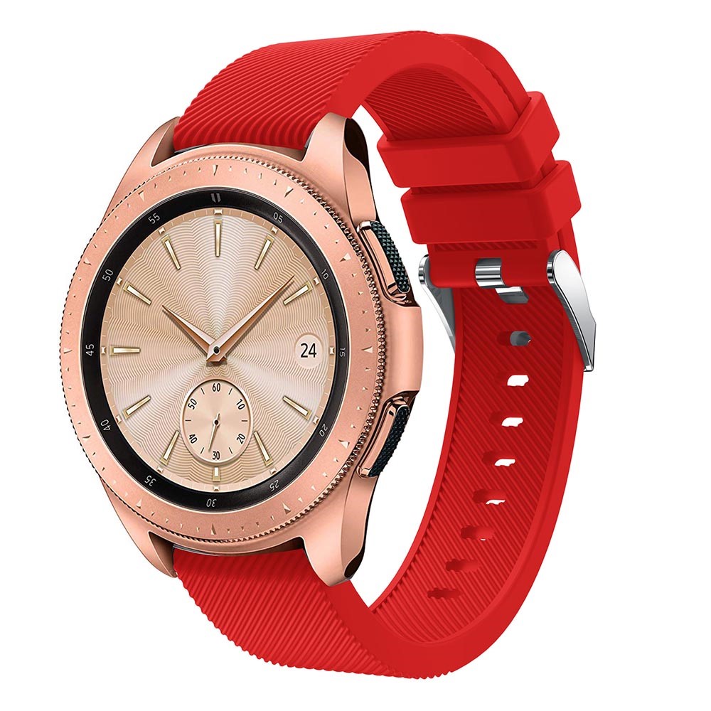 Sangle De Remplacement De Bande De Remplacement De La Texture En Silicone Pour Samsung Galaxy Watch 42mm - Rouge