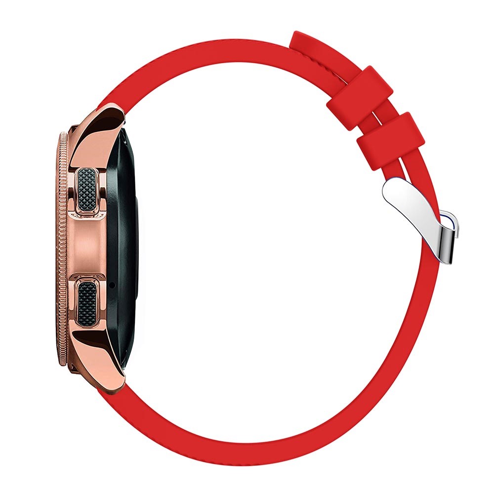 Bracelete Da Recolocação Da Faixa De Relógio Do Silicone Da Textura Da Sarja Para O Relógio 42mm Da Galáxia De Samsung - Vermelho-4
