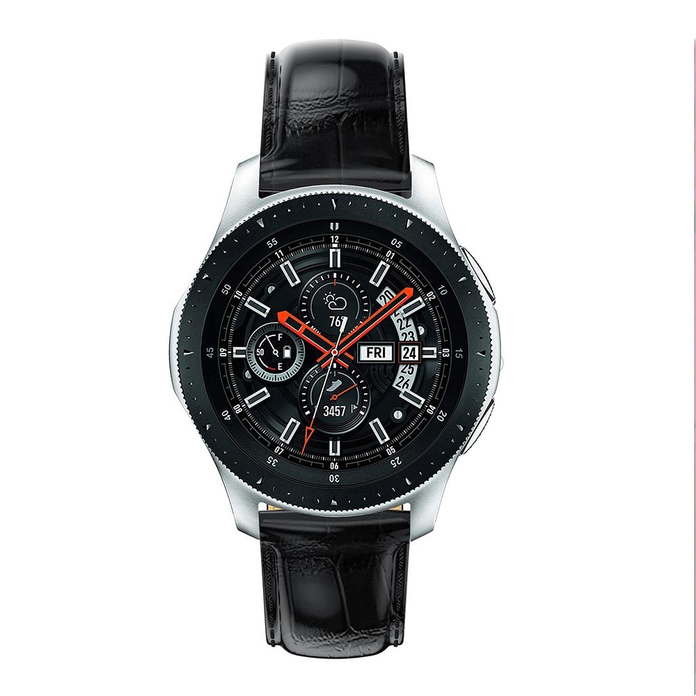 Crocodile Texture Genuine Leather Watch Band 22mm for Samsung Galaxy Watch 46mm - Black-4