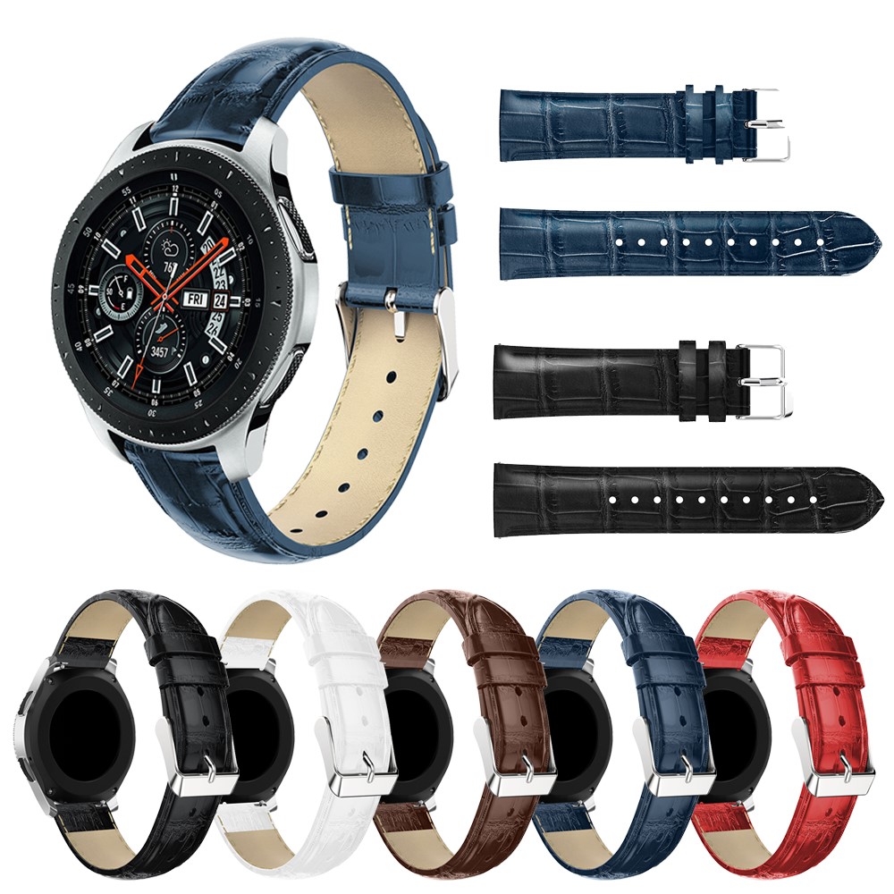 Crocodile Texture Genuine Leather Watch Band 22mm for Samsung Galaxy Watch 46mm - Black-6