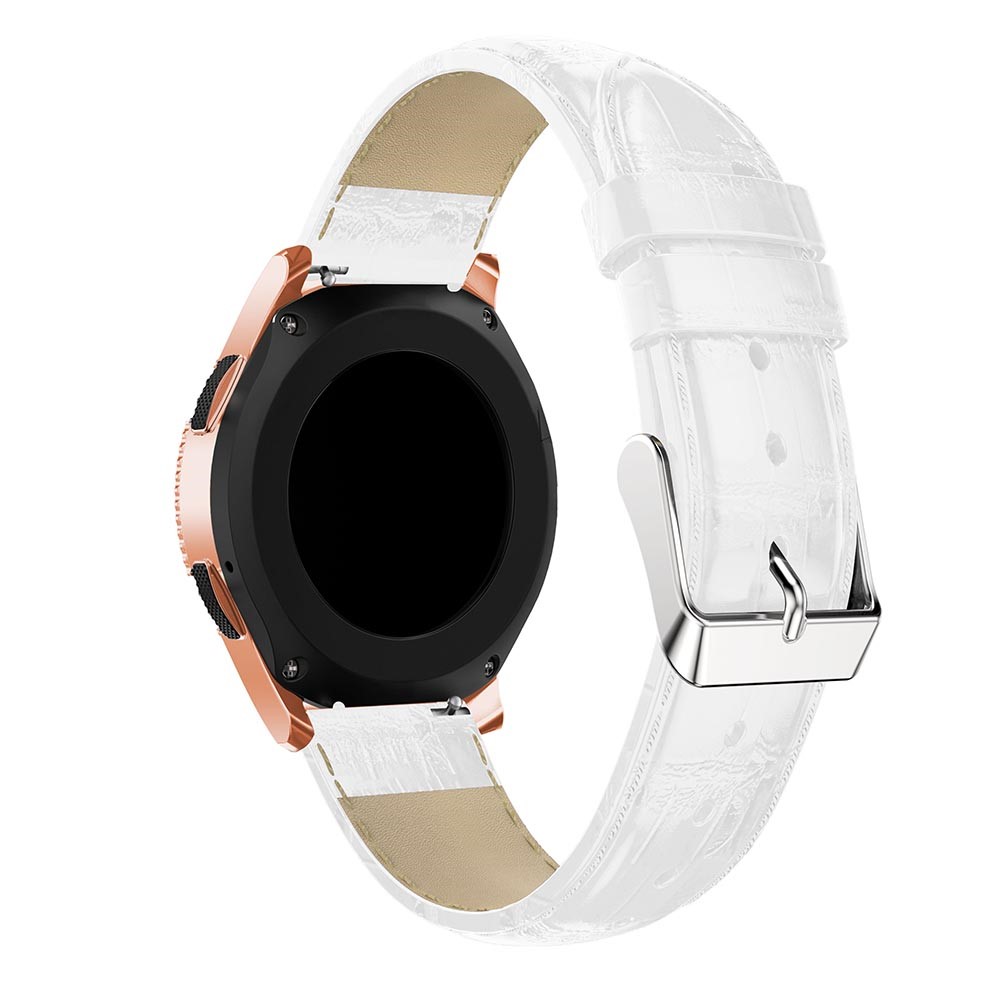 Bande De Montre En Cuir Véritable De Texture Crocodile Pour Samsung Galaxy Watch 42mm - Blanc-1