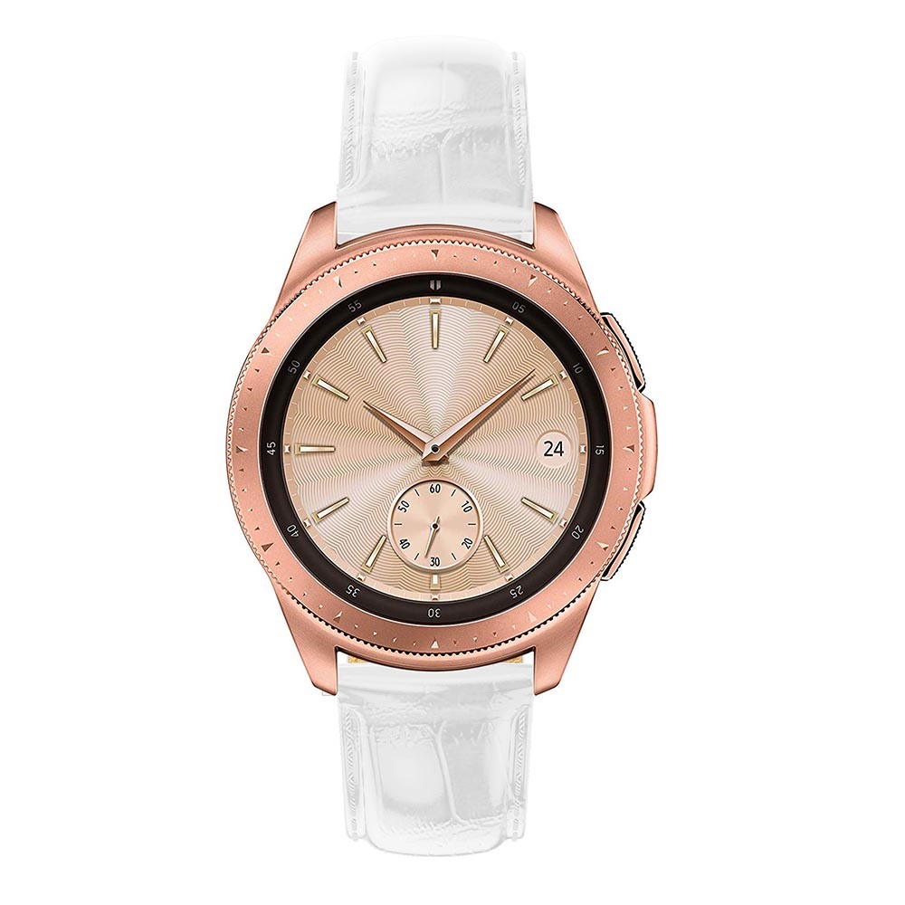 Bande De Montre En Cuir Véritable De Texture Crocodile Pour Samsung Galaxy Watch 42mm - Blanc-3
