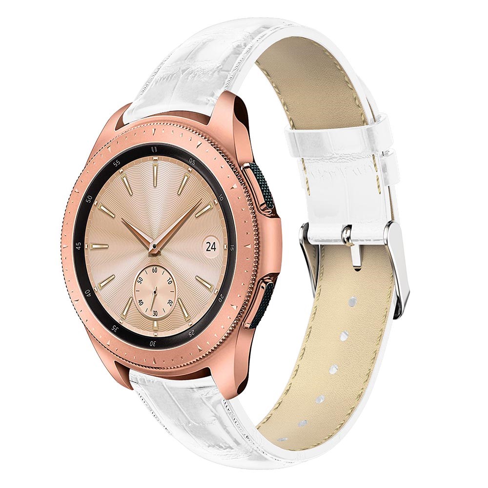 Bande De Montre En Cuir Véritable De Texture Crocodile Pour Samsung Galaxy Watch 42mm - Blanc-4