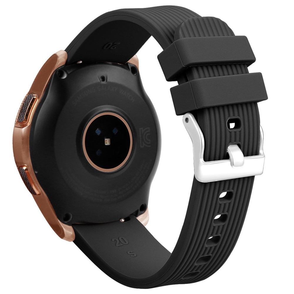 Stripe Texture Soft Silicone Watch Strap for Samsung Galaxy Watch 42mm - Black-2
