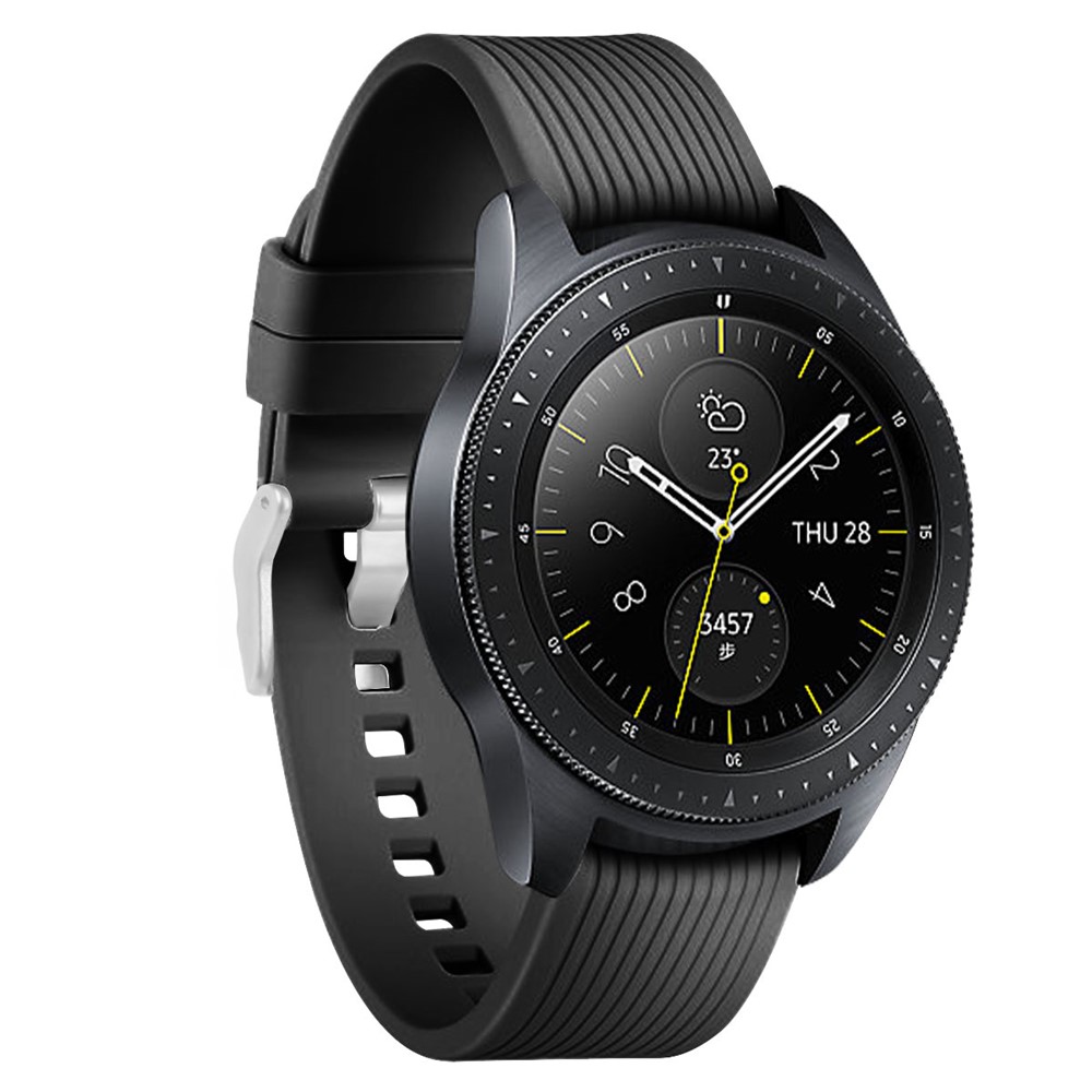Stripe Texture Soft Silicone Watch Strap for Samsung Galaxy Watch 42mm - Black-3