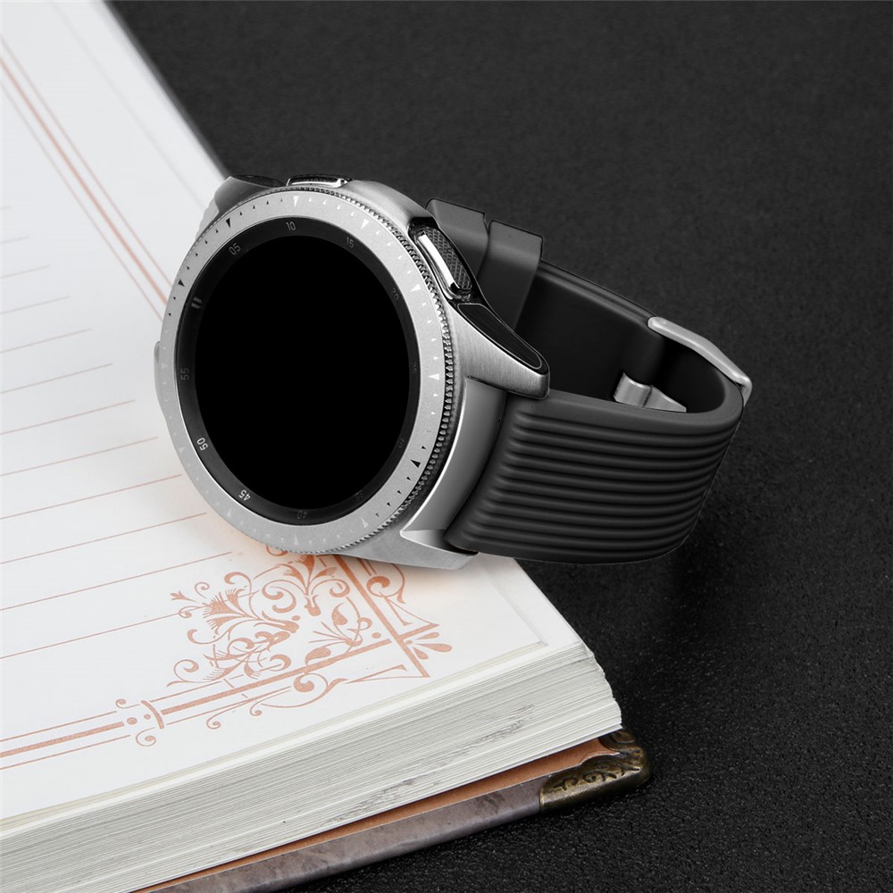 Stripe Texture Soft Silicone Watch Strap for Samsung Galaxy Watch 42mm - Black-4