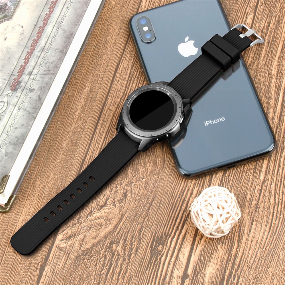 Stripe Texture Soft Silicone Watch Strap for Samsung Galaxy Watch 42mm - Black-5