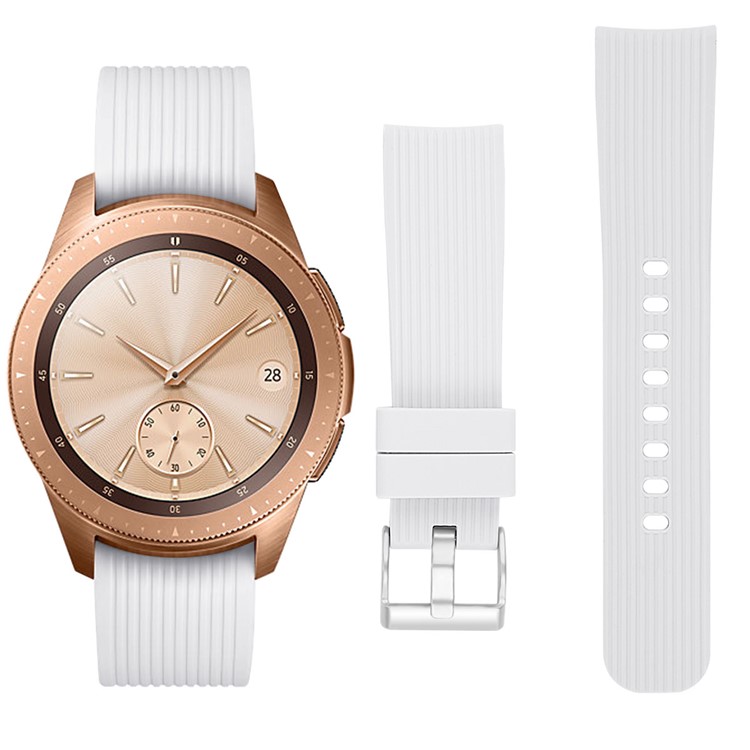 

Stripe Texture Soft Silicone Watch Band for Samsung Galaxy Watch 42mm - White, Galaxy Watch 42mm