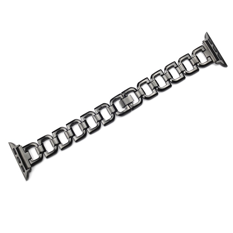 Stylish D-shape Stainless Steel Watch Band for Apple Watch Series 3 / 2 / 1 42mm - Black-2