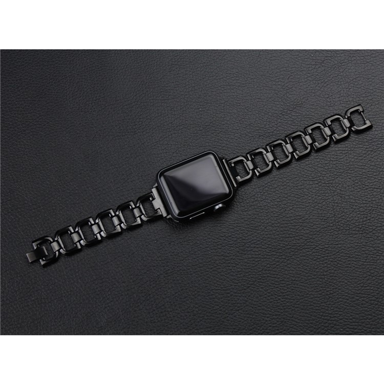 Stylish D-shape Stainless Steel Watch Band for Apple Watch Series 3 / 2 / 1 42mm - Black-7