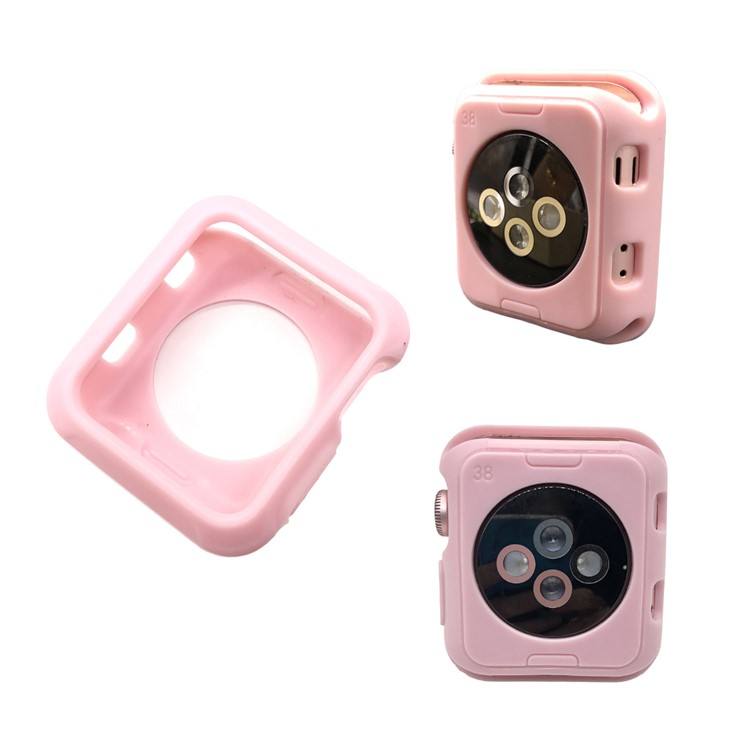 Case Protetora de TPU Suave Para a Série Apple Watch 3/2/1 38mm - Rosa-3