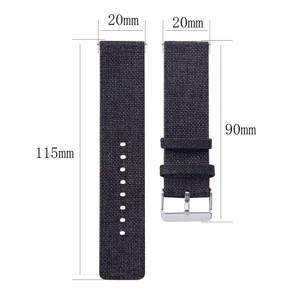 Metal Buckle Nylon Canvas Watch Strap 20mm for Samsung Galaxy Watch 42mm - Black-5