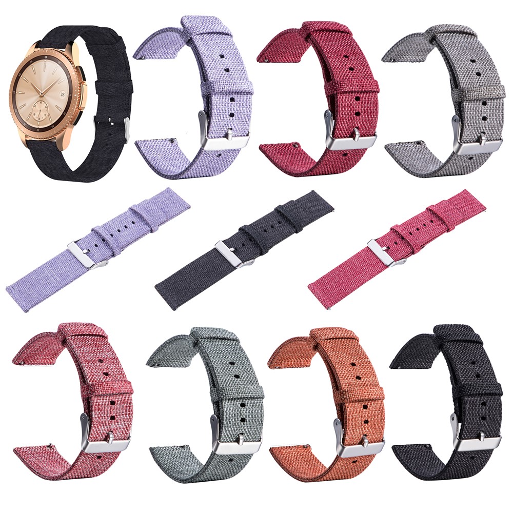 Metal Buckle Nylon Canvas Watch Strap 20mm for Samsung Galaxy Watch 42mm - Black-6