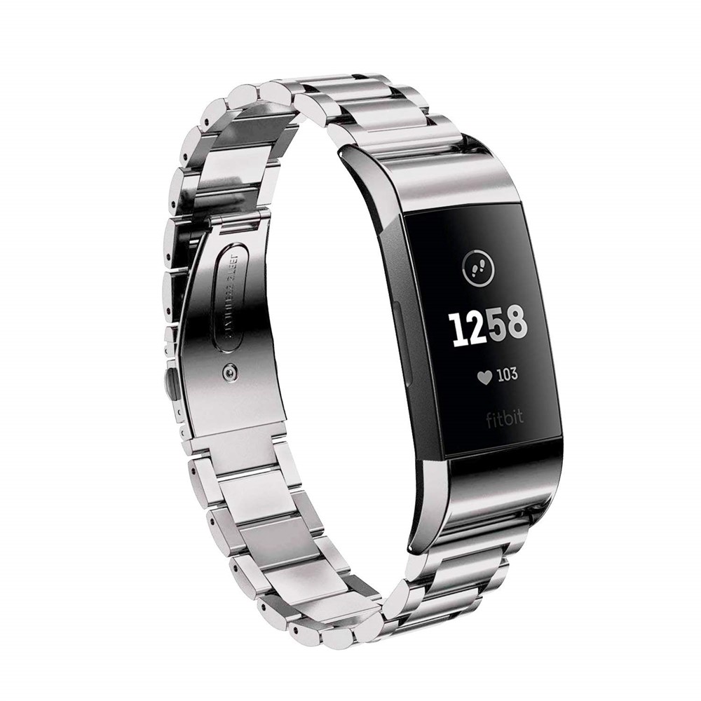 Feste Edelstahlarmbandbandschmetterlingsschnalle Für Fitbit Gebühr 3 - Silber--1