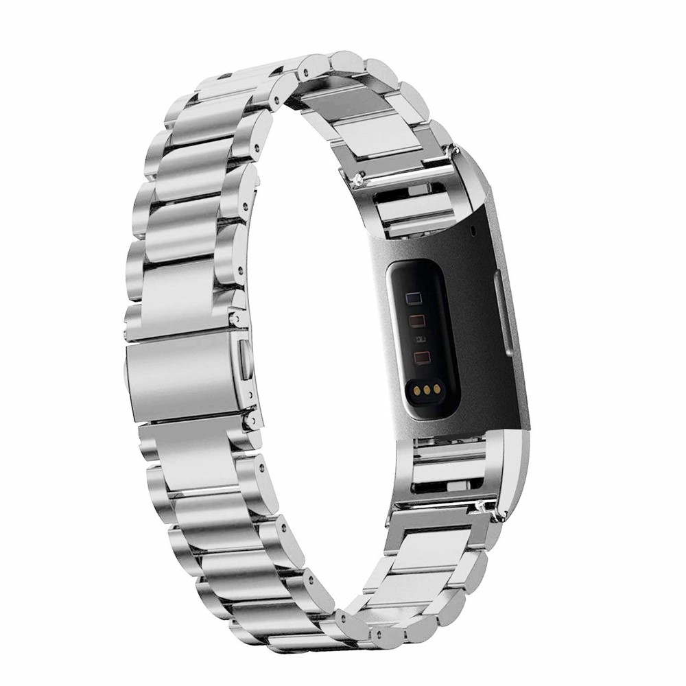 Feste Edelstahlarmbandbandschmetterlingsschnalle Für Fitbit Gebühr 3 - Silber--2