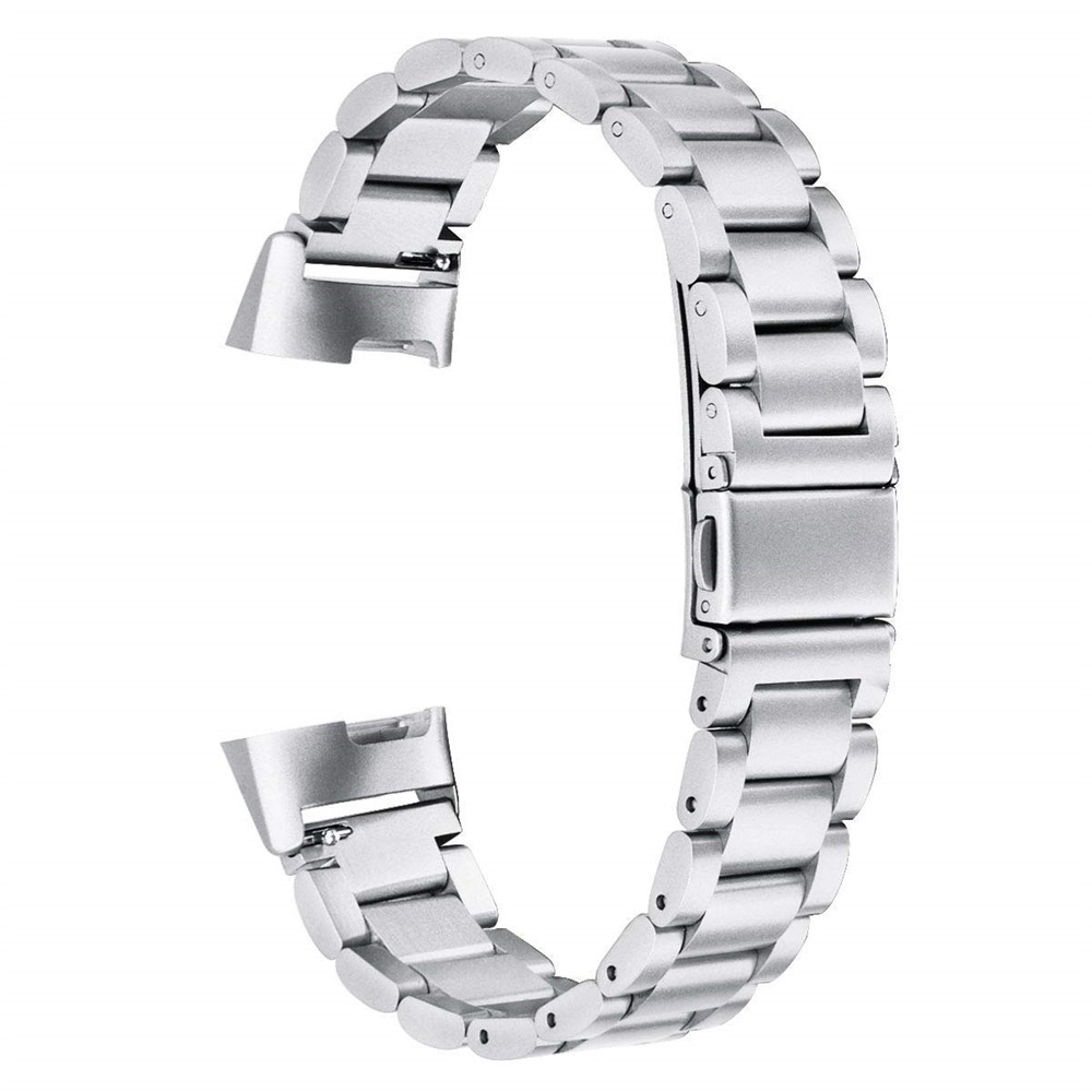 Feste Edelstahlarmbandbandschmetterlingsschnalle Für Fitbit Gebühr 3 - Silber--5