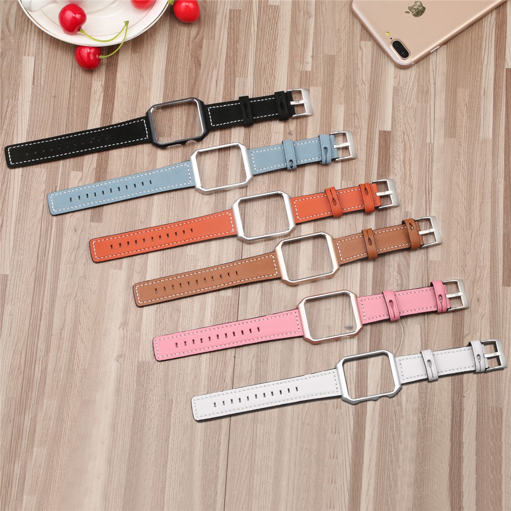 Genuine Leather Stainless Steel Buckle Watch Band for Apple Watch Series 3 / 2 / 1 38mm - Black-6